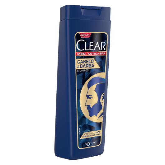 Shampoo Anticaspa Clear Men Cabelo & Barba Frasco 200ml - Imagem em destaque