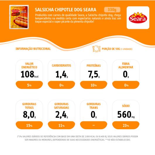 Salsicha chipotle dog Seara 330g - Imagem em destaque