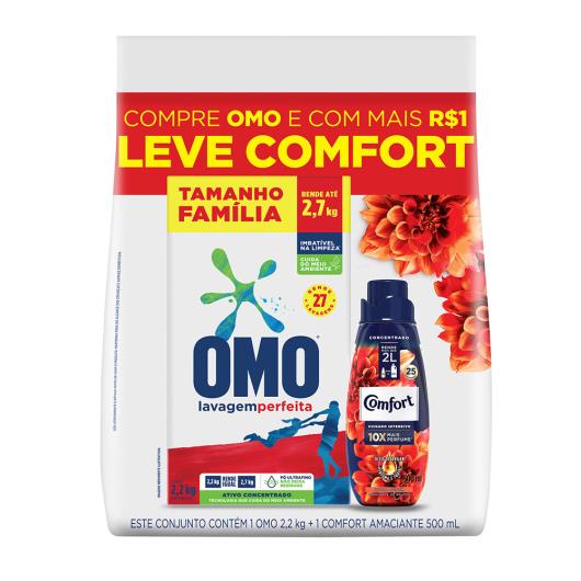 Kit Lava-Roupas 2,2kg Tamanho Família + Amaciante Concentrado Hydra Sérum Comfort 500ml - Imagem em destaque