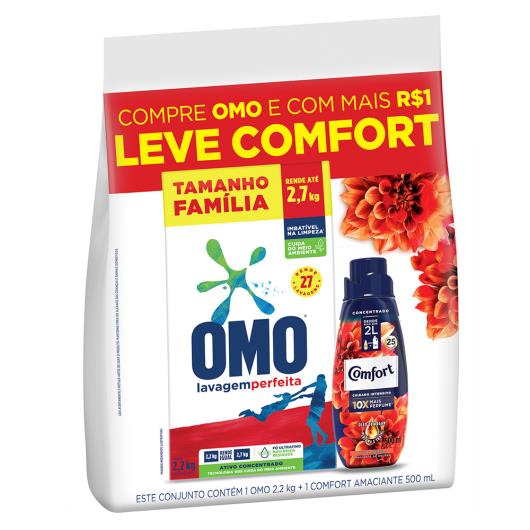 Kit Lava-Roupas 2,2kg Tamanho Família + Amaciante Concentrado Hydra Sérum Comfort 500ml - Imagem em destaque