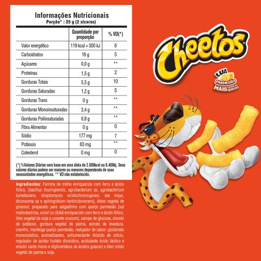 Salgadinho de Milho Lua Parmesão Elma Chips Cheetos Pacote 125g - Imagem em destaque