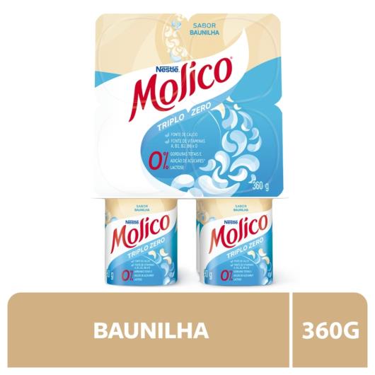 Iogurte Baunilha Zero Lactose Molico Bandeja 360g 4 Unidades - Imagem em destaque