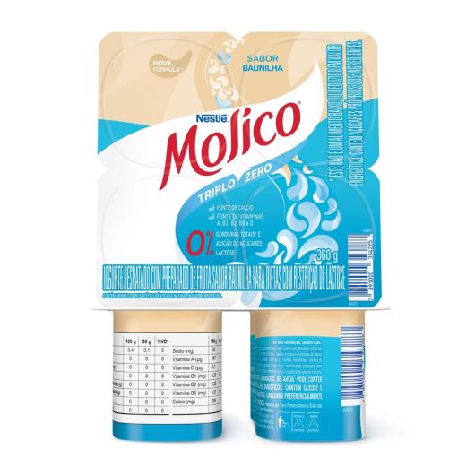 Iogurte Baunilha Zero Lactose Molico Bandeja 360g 4 Unidades - Imagem em destaque