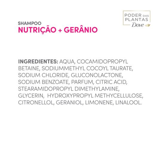 Shampoo Dove Poder das Plantas Nutrição + Gerânio Frasco 300ml Sonda