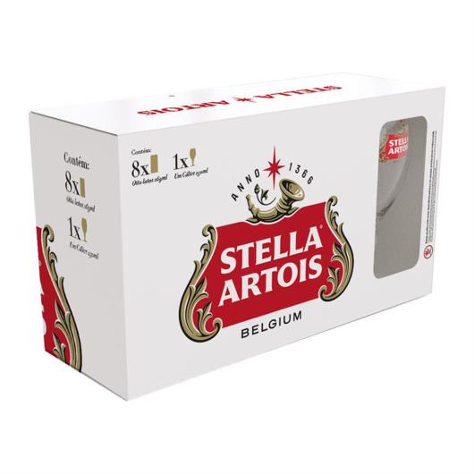 Kit Cerveja Stella 269ml C/8 Latas + 1 Cálice 250ml - Imagem em destaque