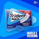 Chiclete Trident Max Hortelã Fresca 16,5g - Imagem 7622210563538-3-.jpg em miniatúra