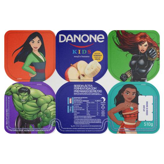 Bebida Láctea Fermentada Maçã e Banana Danone Kids Bandeja 510g 6 Uni Sortidos - Imagem em destaque