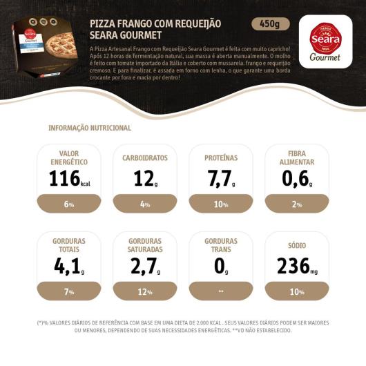 Pizza Frango com Requeijão Seara Gourmet 450g - Imagem em destaque