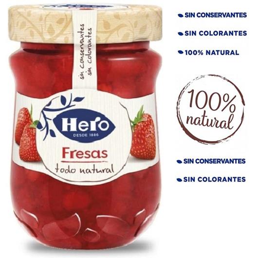 Geleia Morango Hero Todo Natural Vidro 345g - Imagem em destaque