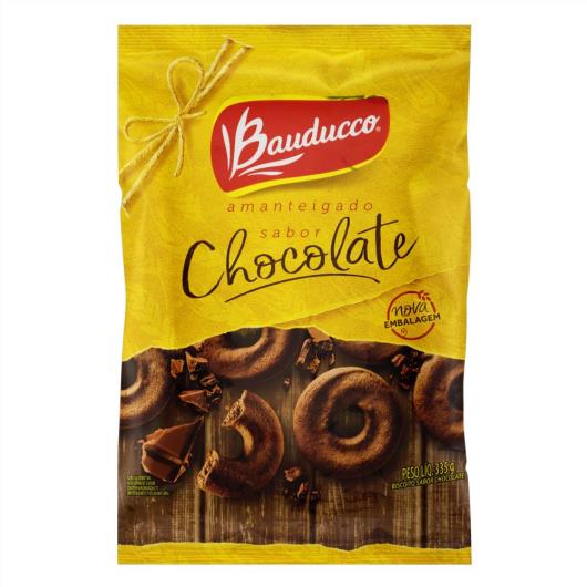 Biscoito Amanteigado Chocolate Bauducco Pacote 335g Embalagem Econômica - Imagem em destaque