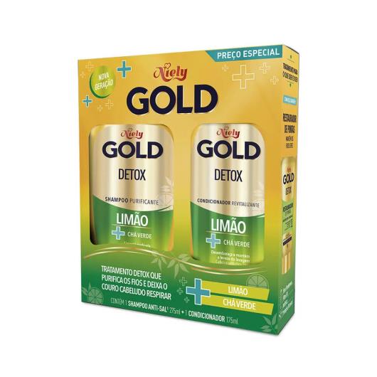 Kit Shampoo 275ml + Condicionador 175ml Niely Gold Detox Limão + Chá Verde - Imagem em destaque