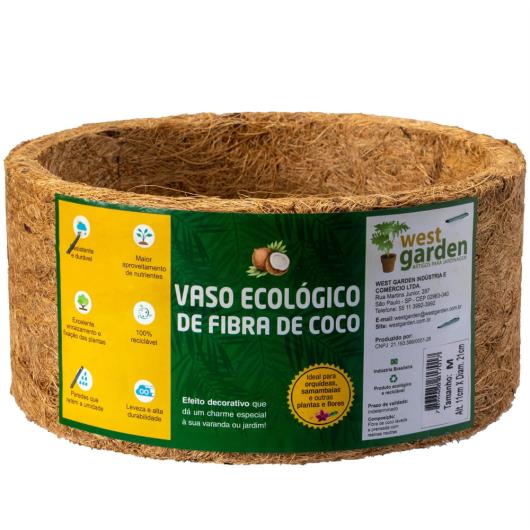 Fibra de coco Vaso West Garden Tamanho M - Imagem em destaque