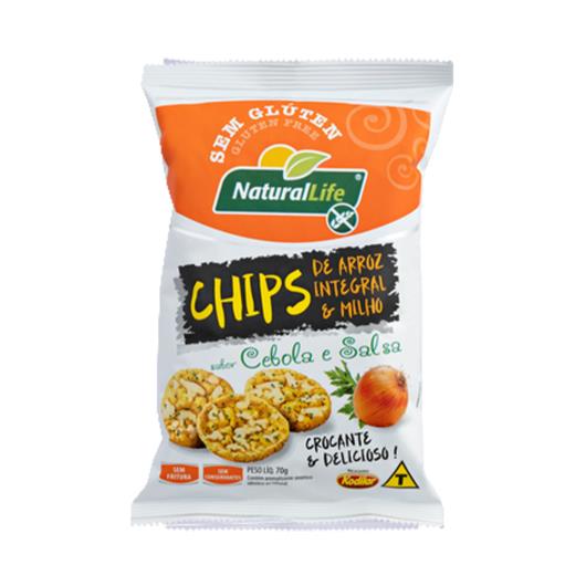 Chips de Arroz Crocante Cebola e Salsa sem Glúten Natural Life Pacote 70g - Imagem em destaque