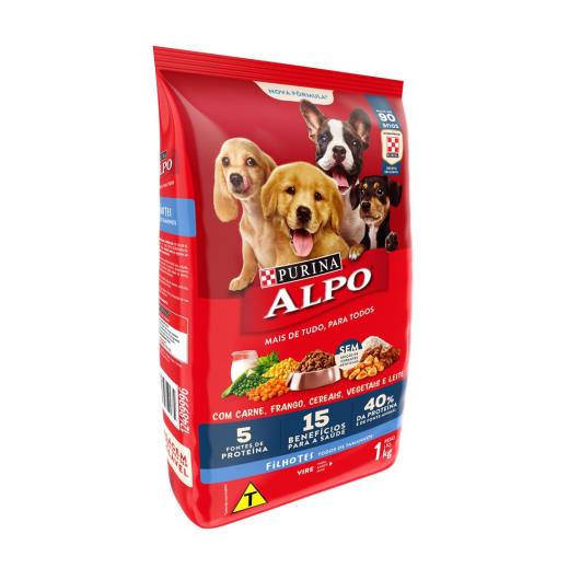 Ração ALPO Cães Filhotes Carne, Frango, Cereais, Vegetais e Leite 1kg - Imagem em destaque