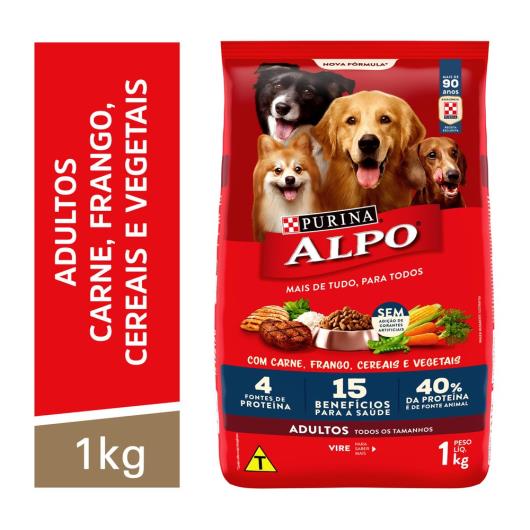 Ração ALPO Cães Filhotes Carne, Frango, Cereais, Vegetais e Leite 1kg - Imagem em destaque