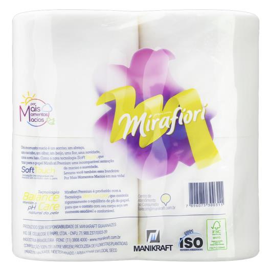 Papel Higiênico Folha Dupla Mirafiori Premium 30m Pacote 12 Unidades - Imagem em destaque