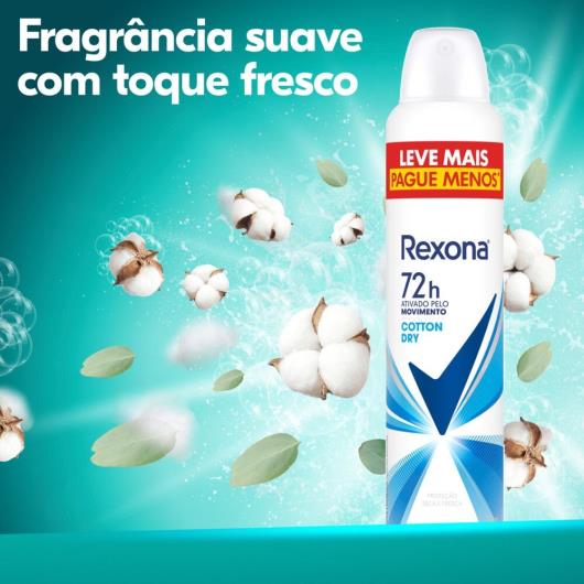 Desodorante Antitranspirante Aerosol Rexona Cotton Dry 250 ml - Imagem em destaque