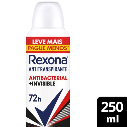 Antitranspirante Aerosol Rexona Antibacterial+Invisible 250ml - Imagem em destaque
