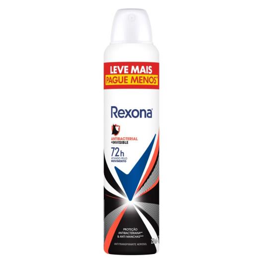 Antitranspirante Aerosol Rexona Antibacterial+Invisible 250ml - Imagem em destaque