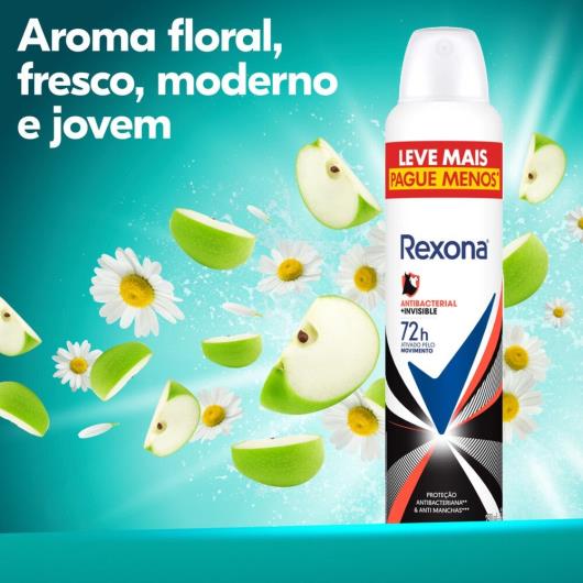 Antitranspirante Aerosol Rexona Antibacterial+Invisible 250ml - Imagem em destaque