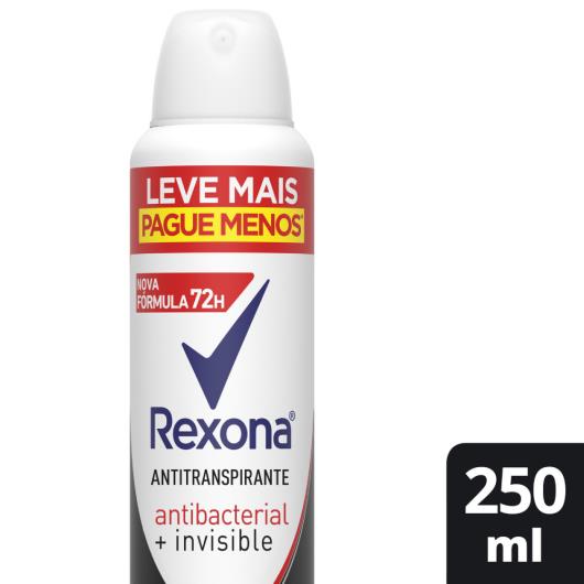 Antitranspirante Aerossol Antibacterial e Invisible Rexona 250ml Leve Mais Pague Menos - Imagem em destaque