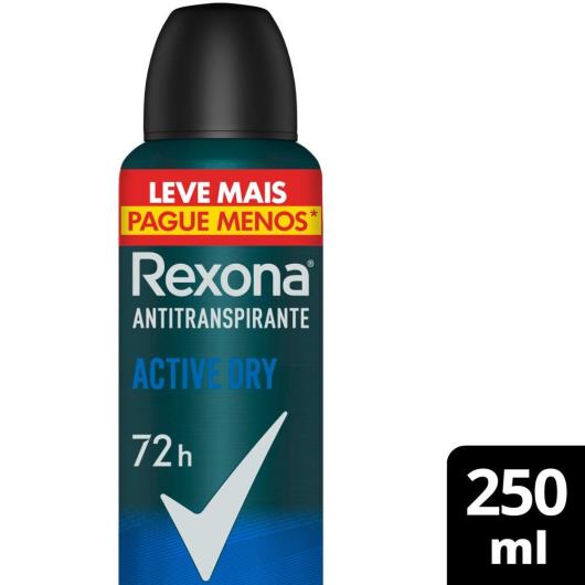Antitranspirante Aerossol Active Dry Rexona Men 250ml Leve Mais Pague Menos - Imagem em destaque