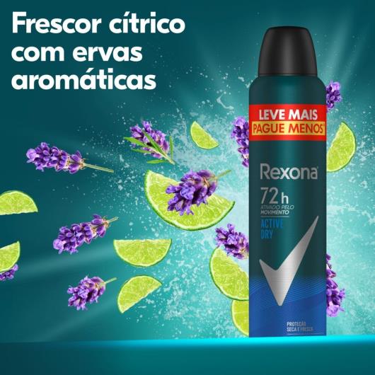 Antitranspirante Aerossol Active Dry Rexona Men 250ml Leve Mais Pague Menos - Imagem em destaque
