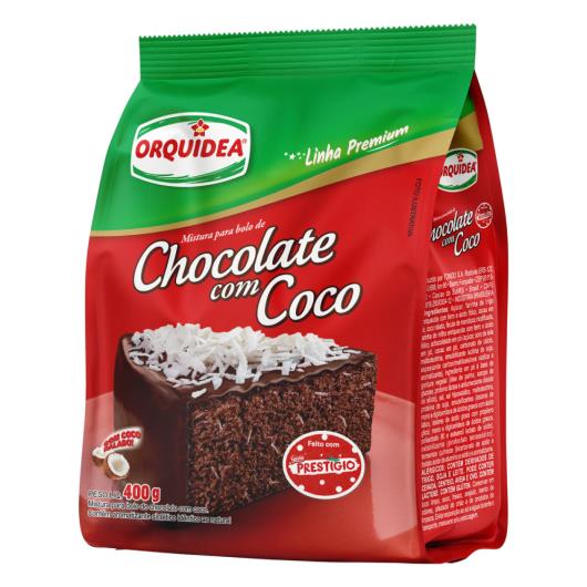 Mistura para Bolo Chocolate com Coco Orquídea Premium Pacote 400g - Imagem em destaque