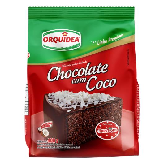 Mistura para Bolo Chocolate com Coco Orquídea Premium Pacote 400g - Imagem em destaque