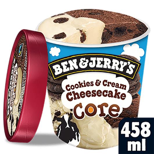 Sorvete Cookies & Cream Cheesecake Ben & Jerry's Core Pote 458ml - Imagem em destaque