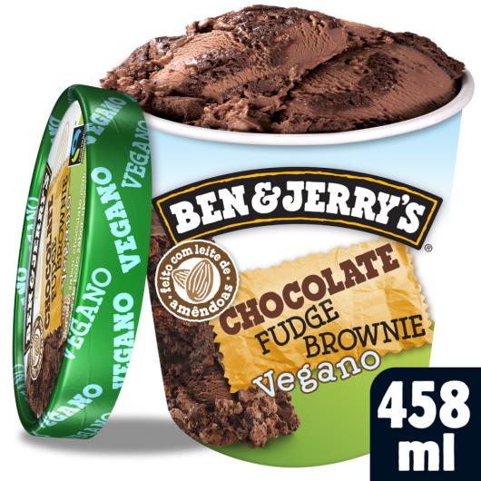 Sorvete Vegano Chocolate Fudge Brownie Ben & Jerry's Pote 458ml - Imagem em destaque