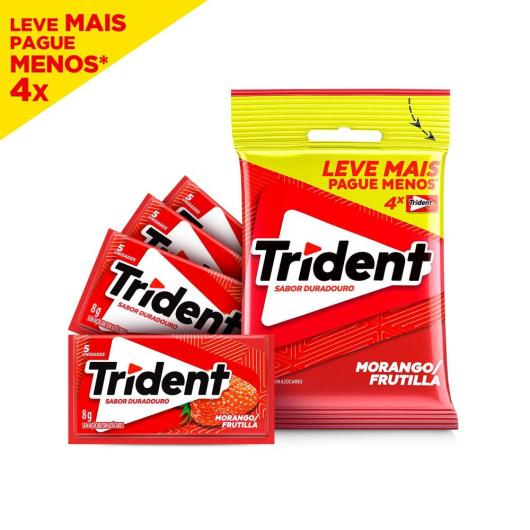 Chiclete Trident morango bag com 4 unidades 32g - Imagem em destaque