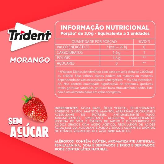 Chiclete Trident morango bag com 4 unidades 32g - Imagem em destaque