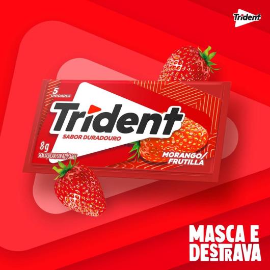 Chiclete Trident morango bag com 4 unidades 32g - Imagem em destaque