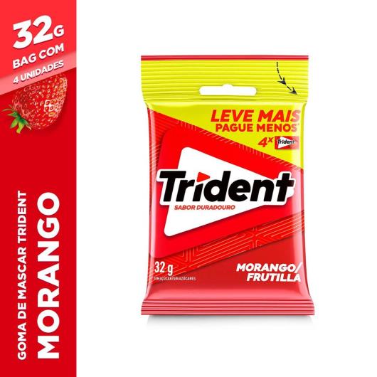Chiclete Trident morango bag com 4 unidades 32g - Imagem em destaque