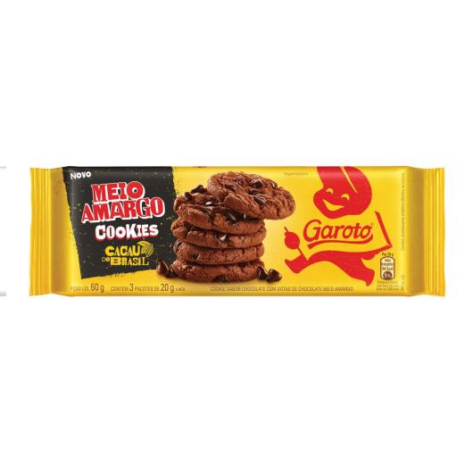 Biscoito Cookie Chocolate com Gotas de Chocolate Meio Amargo Garoto Cacau do Brasil Pacote 60g - Imagem em destaque
