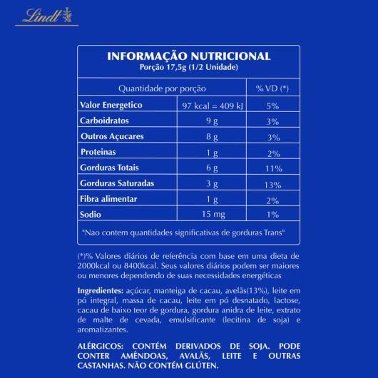 Chocolate Lindt Nocciolatte Ao Leite com Avelãs 35g - Imagem em destaque