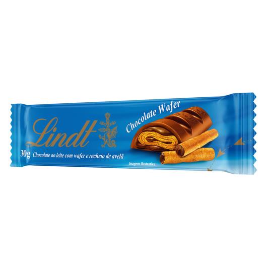 Rolinhos de Wafer Chocolate ao Leite Recheio Avelã Lindt Pacote 30g - Imagem em destaque