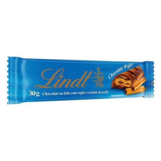 Rolinhos de Wafer Chocolate ao Leite Recheio Avelã Lindt Pacote 30g - Imagem em destaque