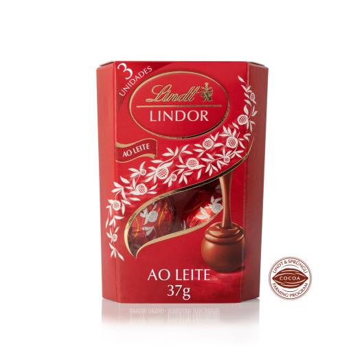 Chocolate Lindt Lindor Trufas Ao Leite 3 unidades 37g - Imagem em destaque