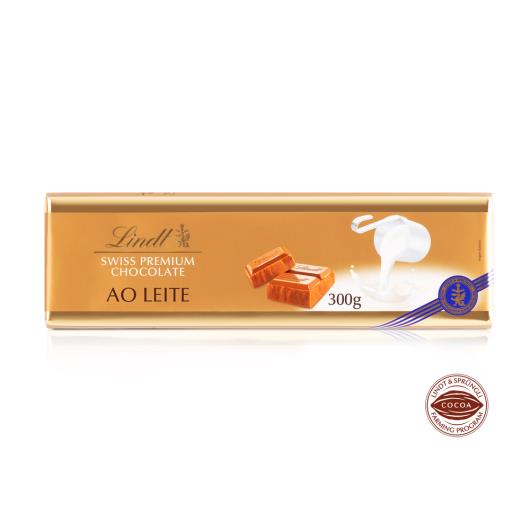 Chocolate Lindt Gold Bar Tablete Ao Leite 300g - Imagem em destaque