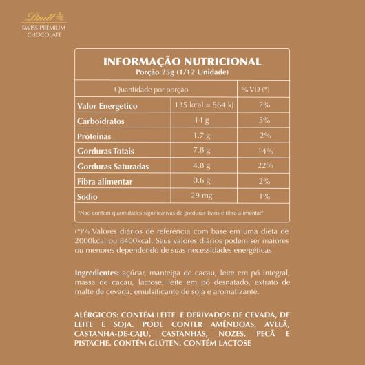 Chocolate Lindt Gold Bar Tablete Ao Leite 300g - Imagem em destaque