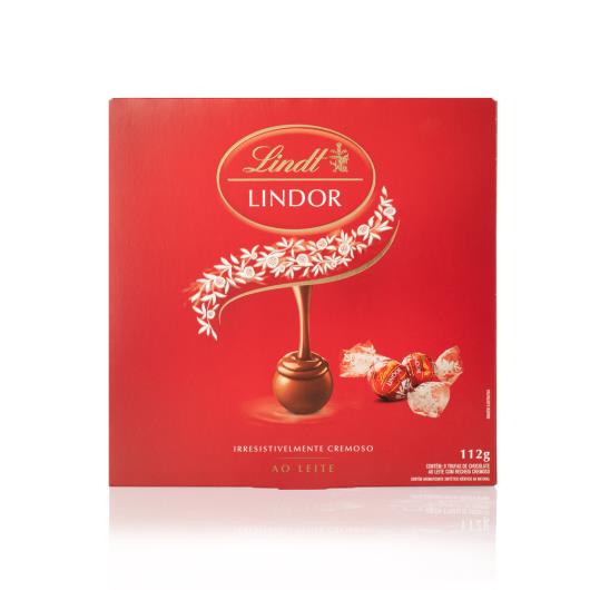 Trufa de Chocolate Suíço ao Leite Recheio Cremoso Lindt Lindor Caixa 112g 9 Unidades - Imagem em destaque