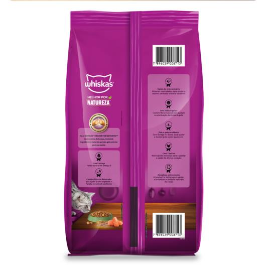 Alimento para Gatos Adultos 1+ Salmão Whiskas Melhor por Natureza Pacote 900g - Imagem em destaque