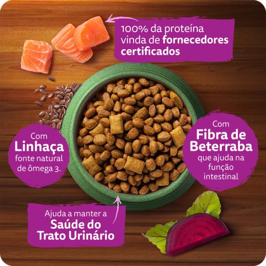 Alimento para Gatos Adultos 1+ Salmão Whiskas Melhor por Natureza Pacote 900g - Imagem em destaque