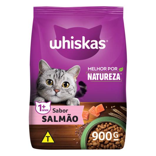 Alimento para Gatos Adultos 1+ Salmão Whiskas Melhor por Natureza Pacote 900g - Imagem em destaque