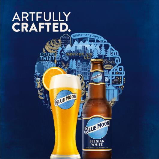 Cerveja Belgian White Ale Blue Moon Garrafa 355ml - Imagem em destaque
