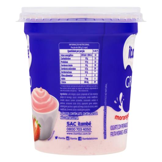 Iogurte Integral Grego Morango Itambé Pote 500g - Imagem em destaque