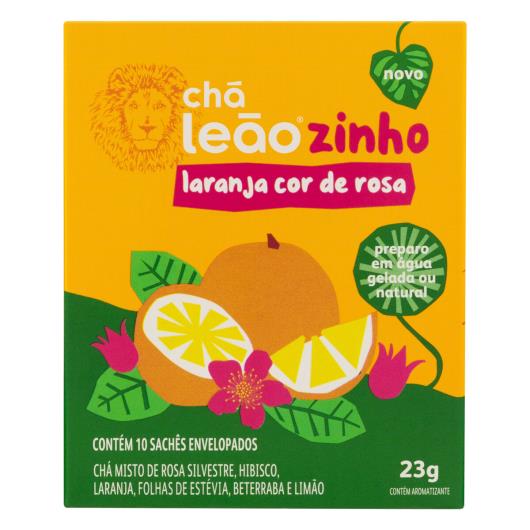 Chá Laranja Cor-de-Rosa Leãozinho Caixa 23g 10 Unidades - Imagem em destaque