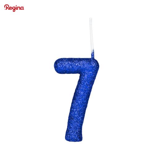 Vela Cintilante Glitter Azul Número 7 01unidade - Imagem em destaque